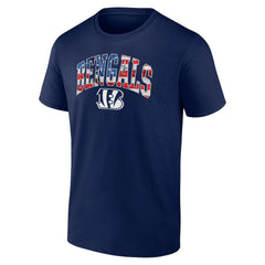 Cincinnati Bengals Banner Wave Logo T-Shirt Navy