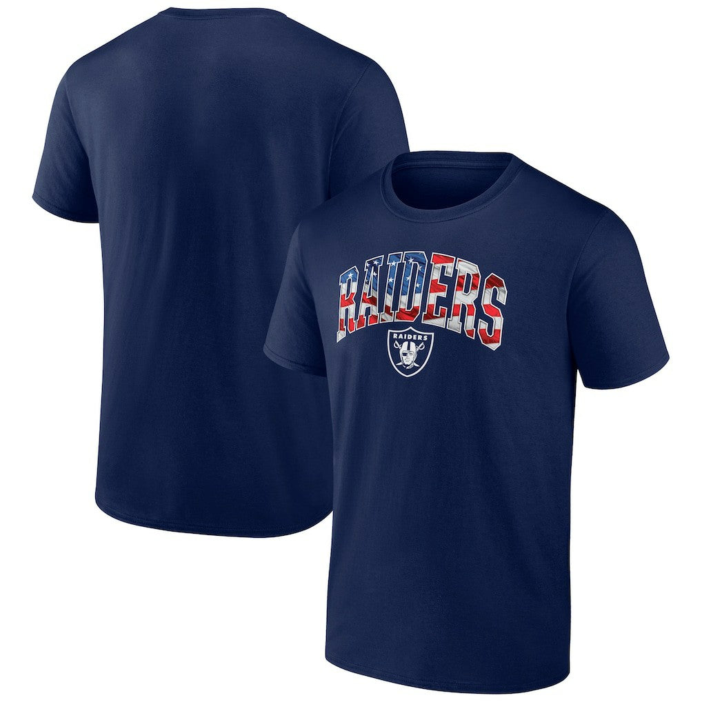 Las Vegas Raiders Banner Wave Logo T-Shirt Navy