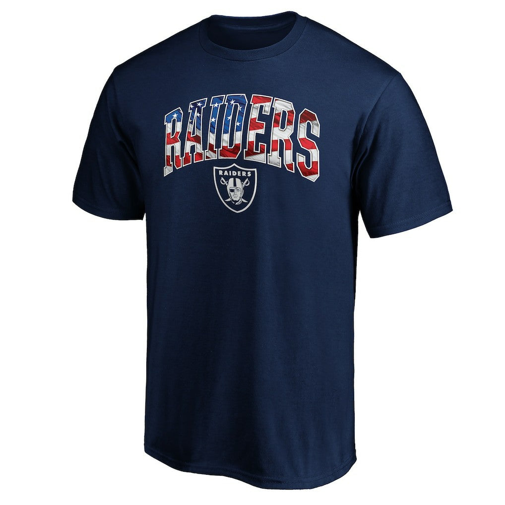 Las Vegas Raiders Banner Wave Logo T-Shirt Navy