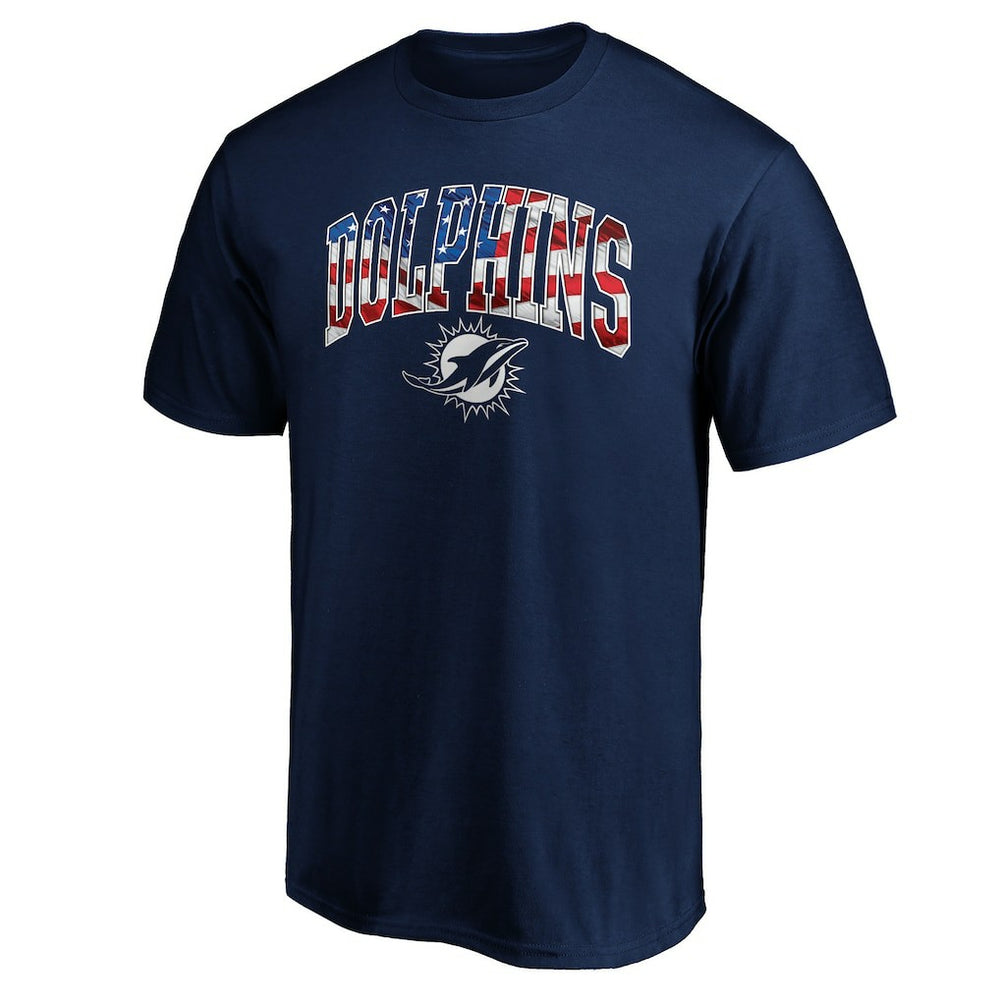 Miami Dolphins Banner Wave Logo T-Shirt Navy