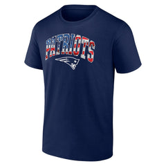 New England Patriots Banner Wave Logo T-Shirt Navy
