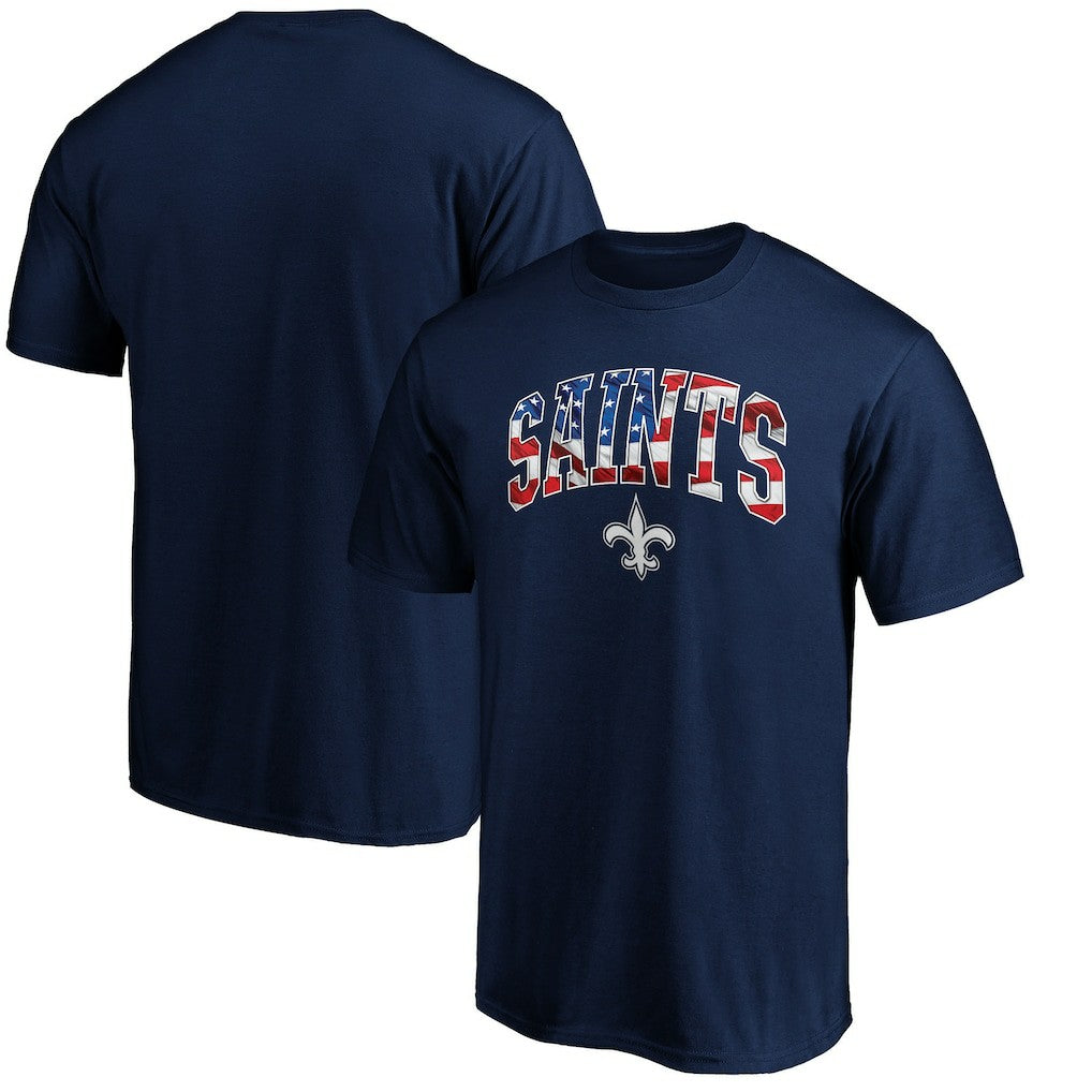 New Orleans Saints Banner Wave Logo T-Shirt Navy