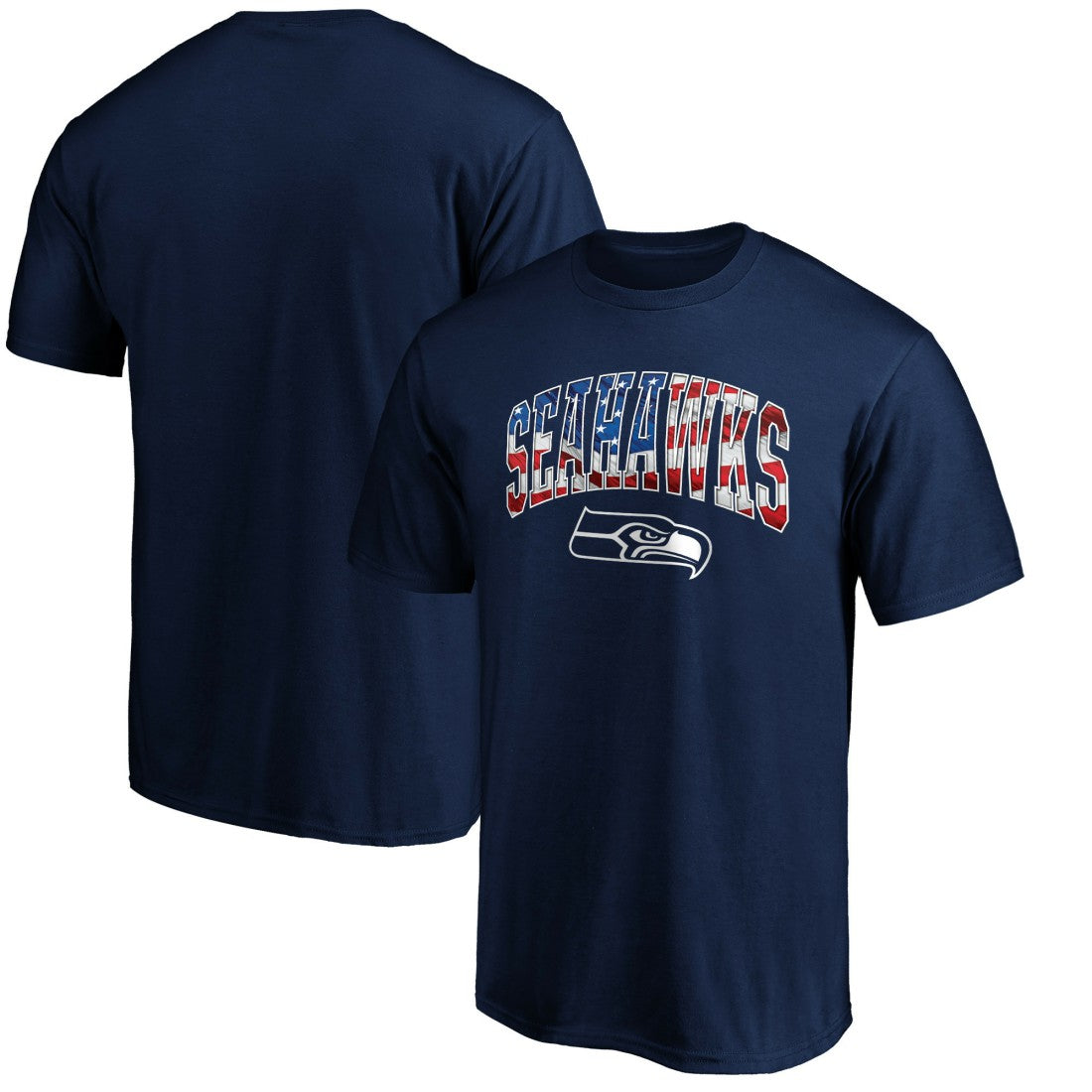 Seattle Seahawks Banner Wave Logo T-Shirt College Navy