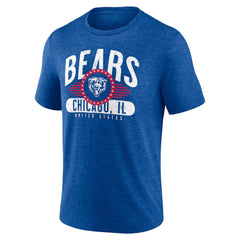 Chicago Bears Badge of Honor Tri-Blend T-Shirt Royal