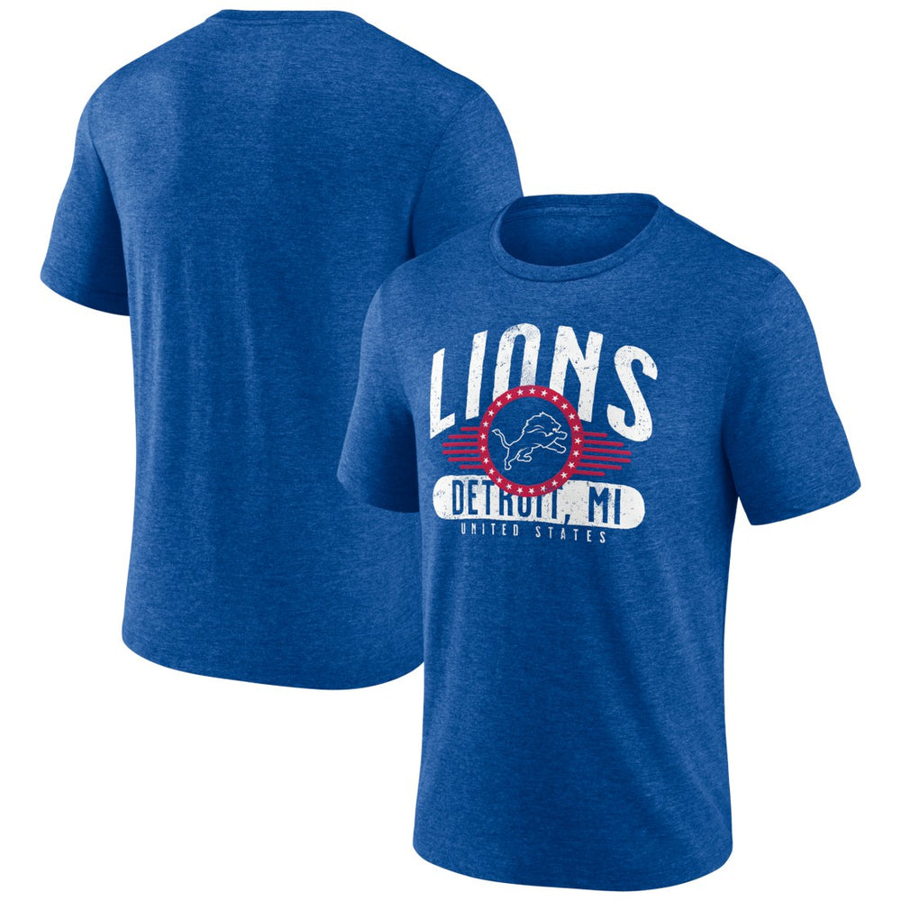 Detroit Lions Badge of Honor Tri-Blend T-Shirt Royal