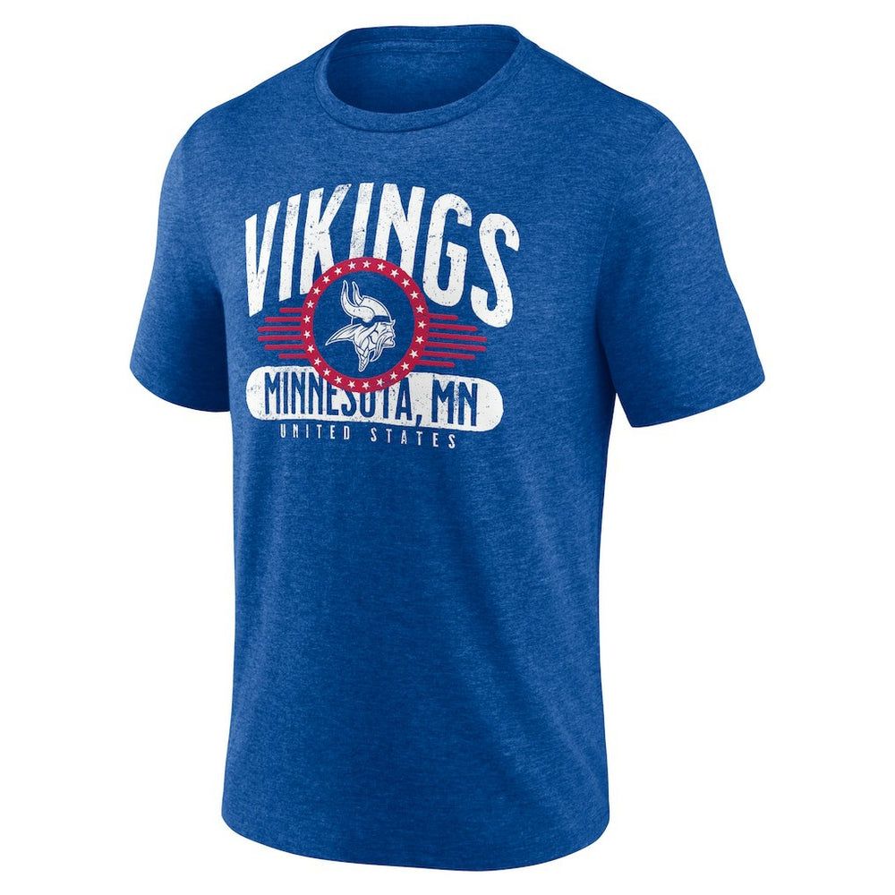 Minnesota Vikings Badge of Honor Tri-Blend T-Shirt Royal