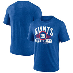New York Giants Badge of Honor Tri-Blend T-Shirt Royal