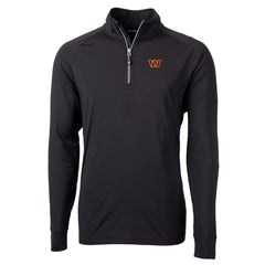Washington Commanders Cutter & Buck Big & Tall Adapt Eco Knit Stretch Quarter-Zip Pullover Jacket Black