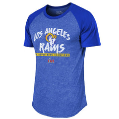 Los Angeles Rams Majestic Threads 2-Time Super Bowl Champions Tri-Blend Raglan T-Shirt Royal