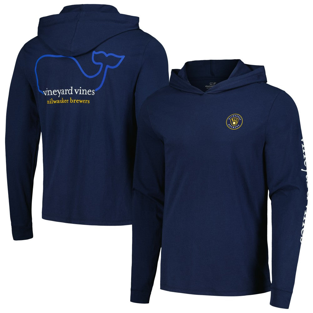 Milwaukee Brewers Vineyard Vines Long Sleeve Hoodie T-Shirt - Navy - MLB Online