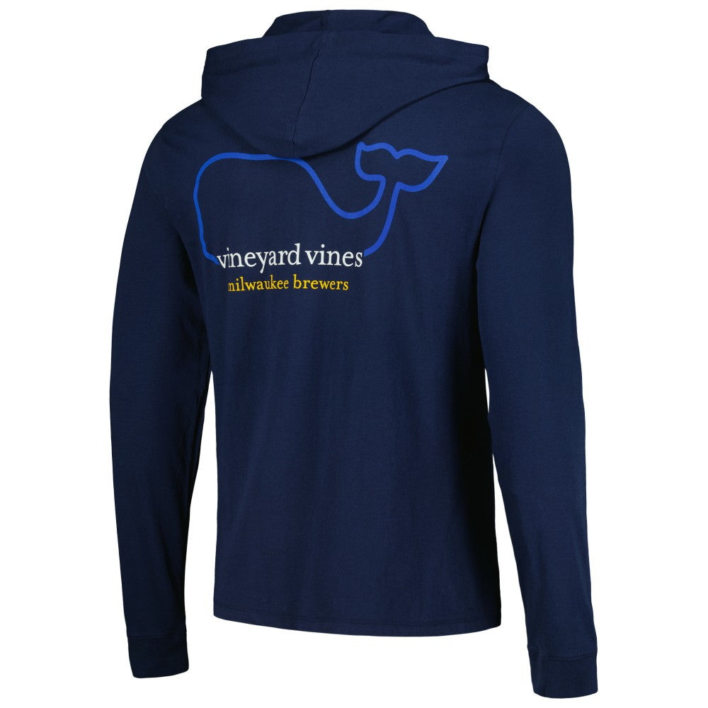Milwaukee Brewers Vineyard Vines Long Sleeve Hoodie T-Shirt - Navy - MLB Online