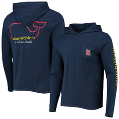 St. Louis Cardinals Vineyard Vines Long Sleeve Hoodie T-Shirt - Navy - MLB Lifestyle