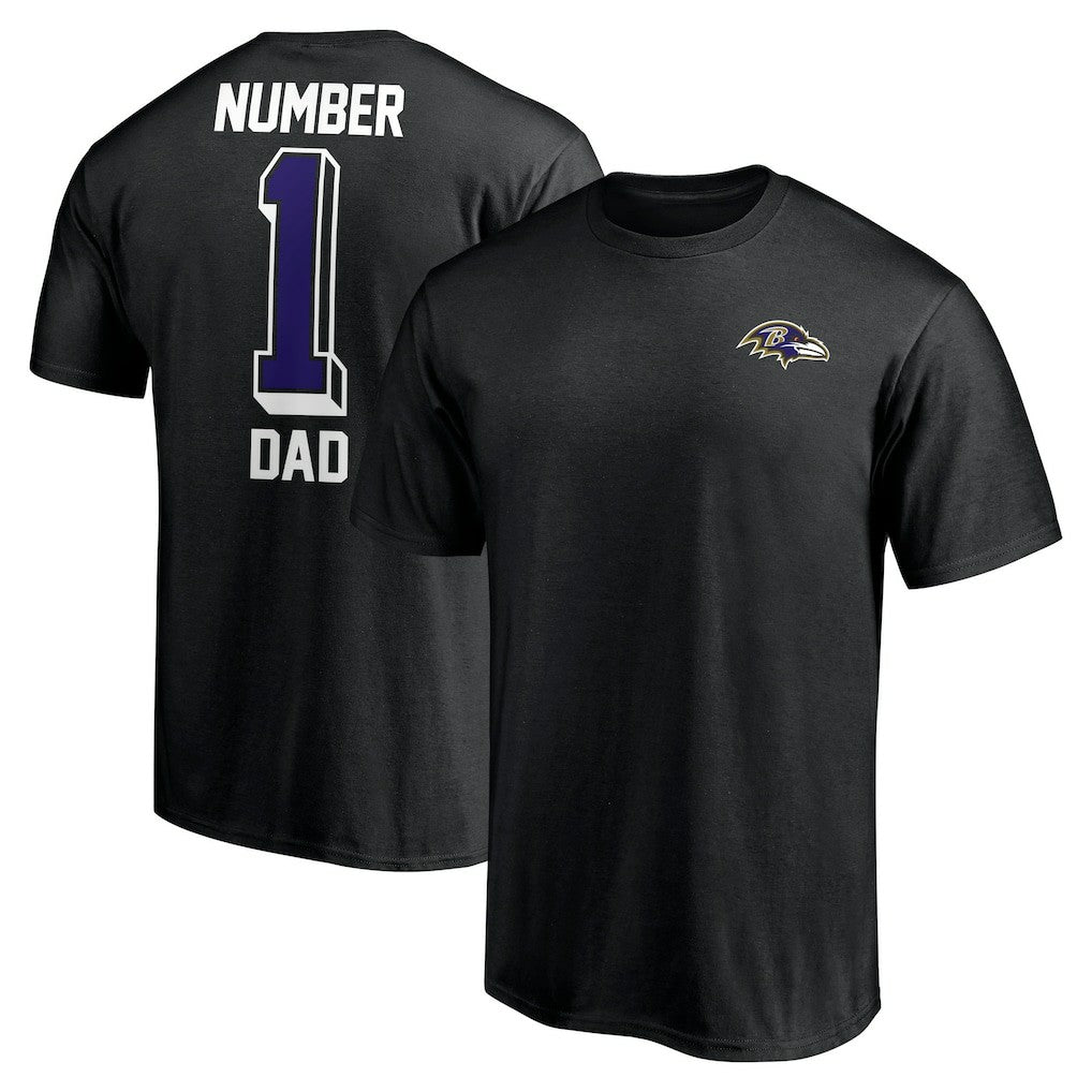 Baltimore Ravens Number One Dad T-Shirt Black