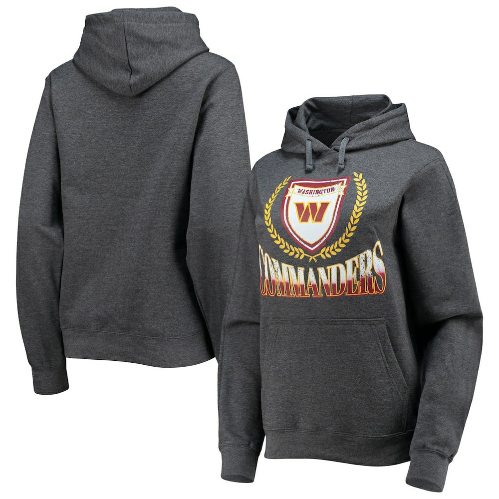 Washington Commanders WEAR by Erin Andrews Women's Fleece Pullover Hoodie Heathered Gray