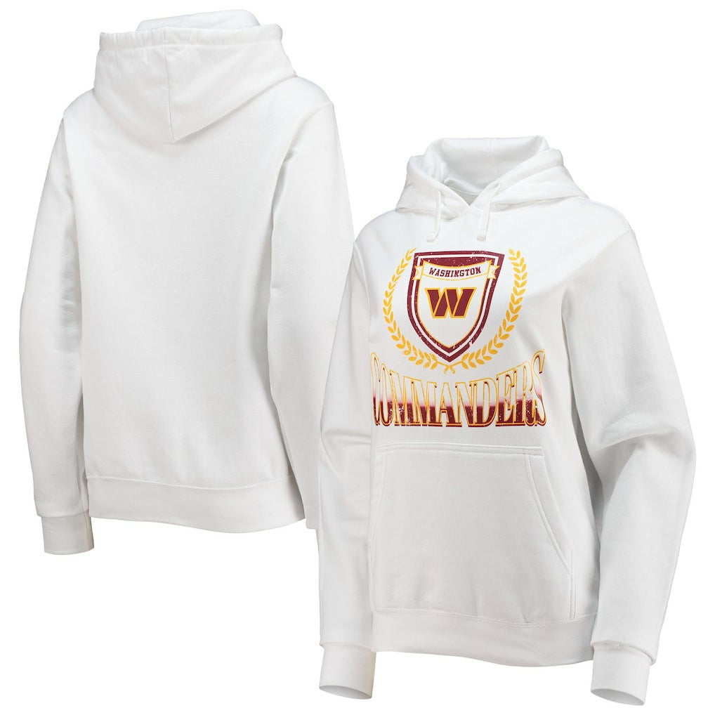 Washington Commanders WEAR by Erin Andrews Women's Fleece Pullover Hoodie White