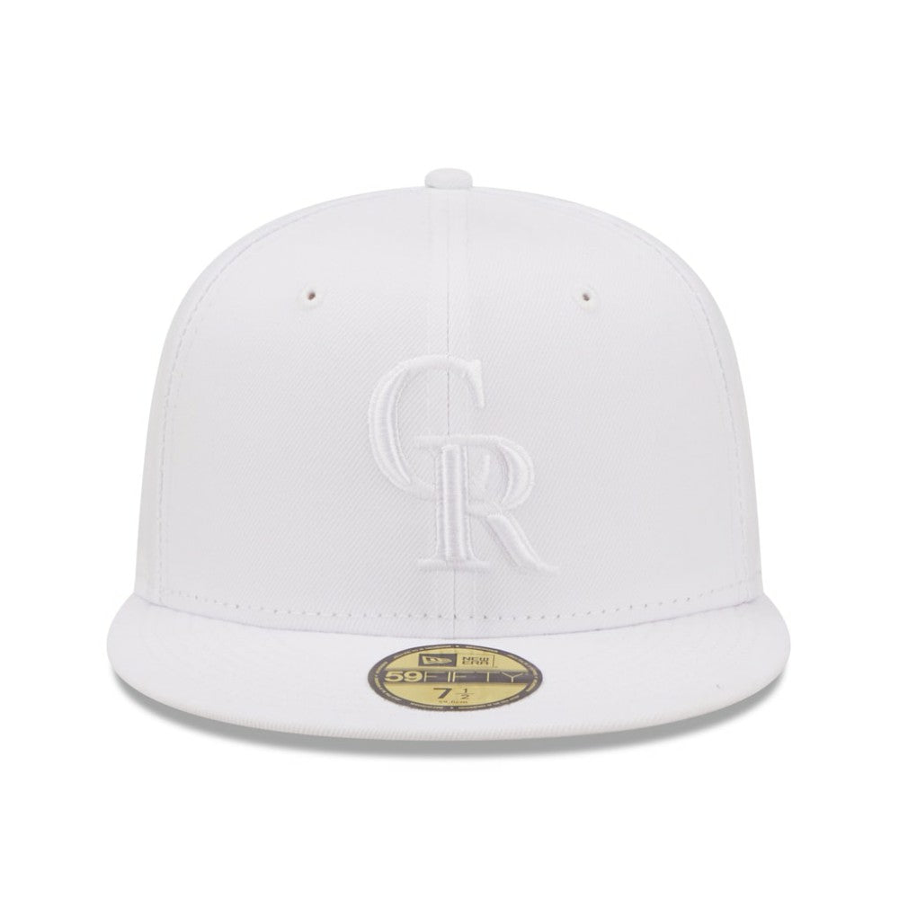 Colorado Rockies New Era White on White 59FIFTY Fitted Hat - New Era Lifestyle