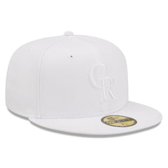 Colorado Rockies New Era White on White 59FIFTY Fitted Hat - New Era Lifestyle