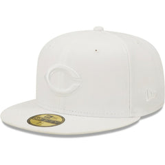 Cincinnati Reds New Era White on White 59FIFTY Fitted Hat - New Era Discount