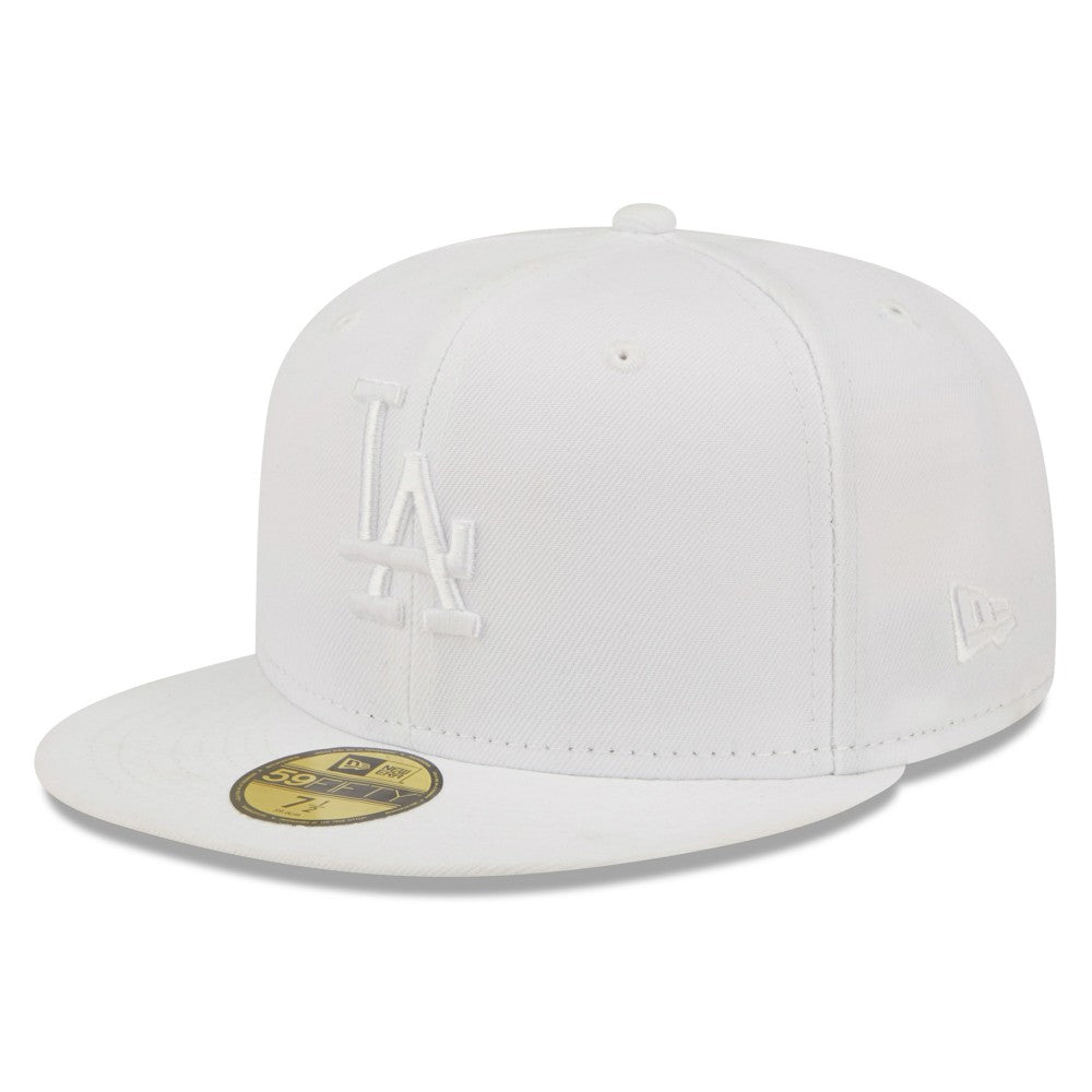 Los Angeles Dodgers New Era White on White 59FIFTY Fitted Hat - New Era Lifestyle