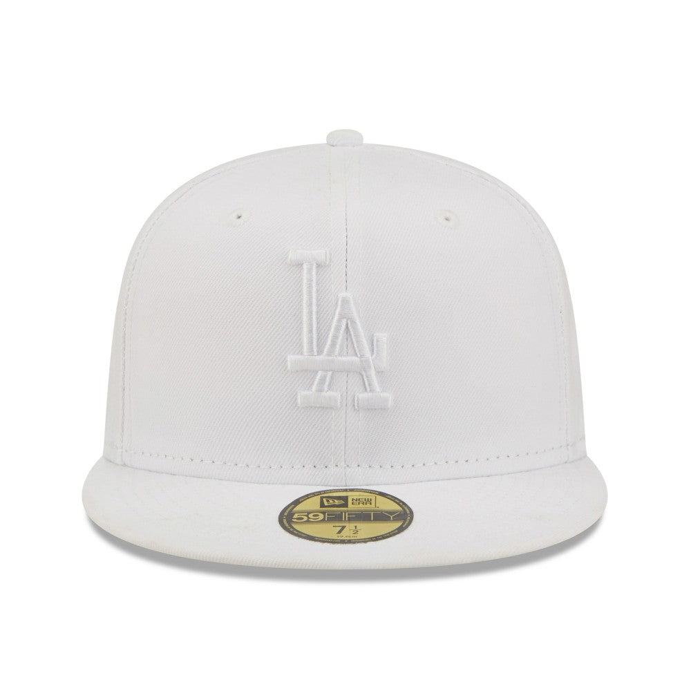 Los Angeles Dodgers New Era White on White 59FIFTY Fitted Hat - New Era Lifestyle
