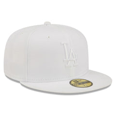 Los Angeles Dodgers New Era White on White 59FIFTY Fitted Hat - New Era Lifestyle