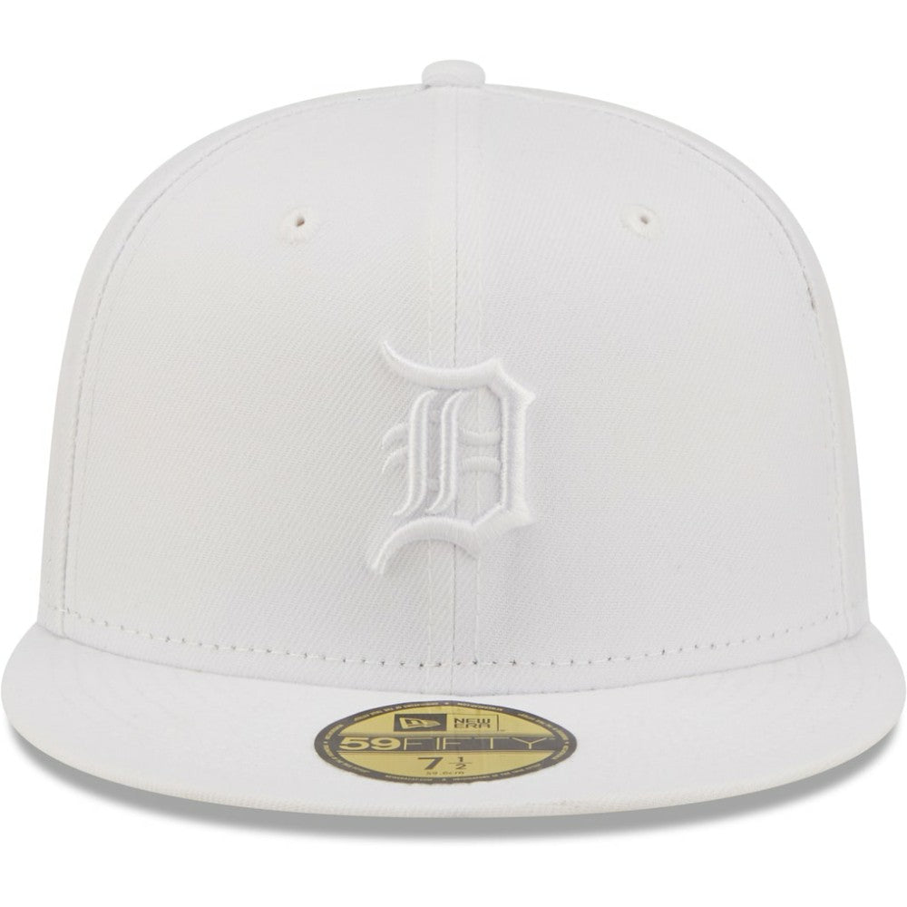 Detroit Tigers New Era White on White 59FIFTY Fitted Hat - New Era Discount