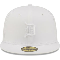Detroit Tigers New Era White on White 59FIFTY Fitted Hat - New Era Discount