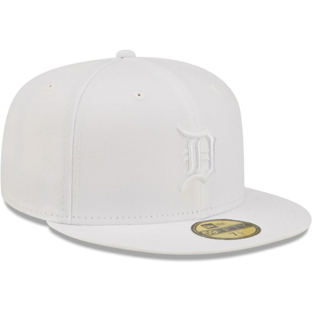 Detroit Tigers New Era White on White 59FIFTY Fitted Hat - New Era Discount