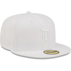 Detroit Tigers New Era White on White 59FIFTY Fitted Hat - New Era Discount