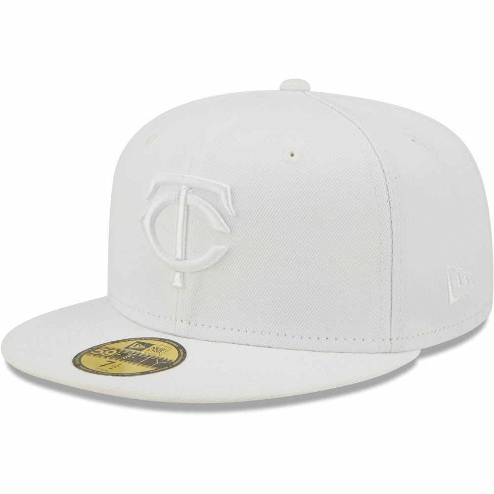 Minnesota Twins New Era White on White 59FIFTY Fitted Hat - New Era Sale