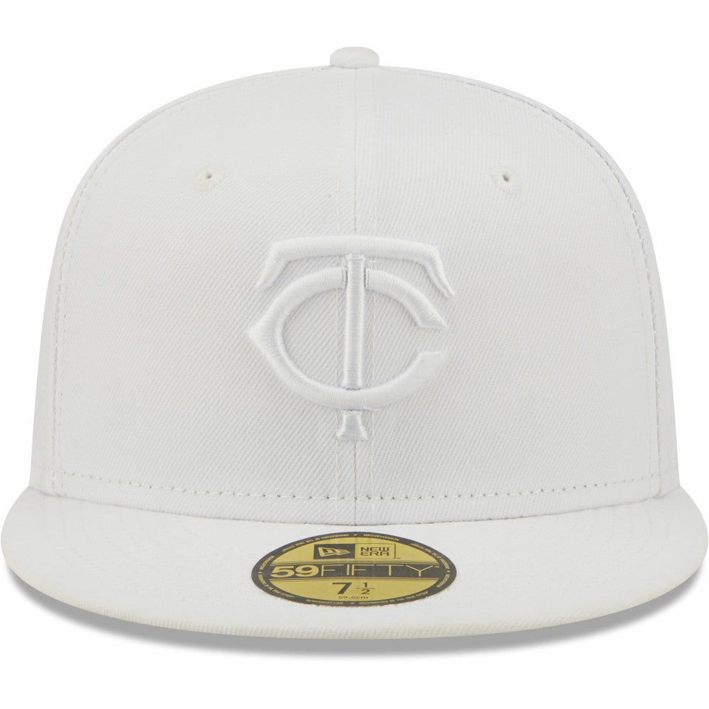 Minnesota Twins New Era White on White 59FIFTY Fitted Hat - New Era Sale