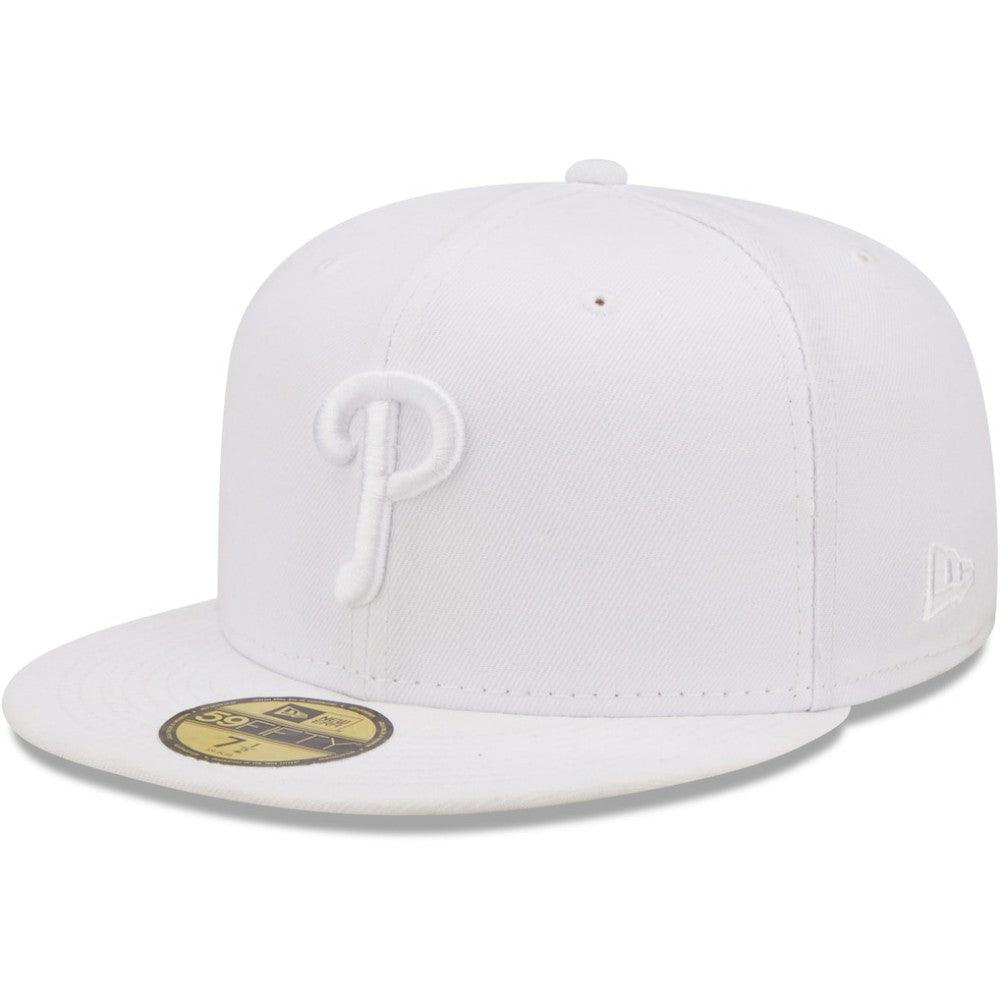 Philadelphia Phillies New Era White on White 59FIFTY Fitted Hat - New Era Discount