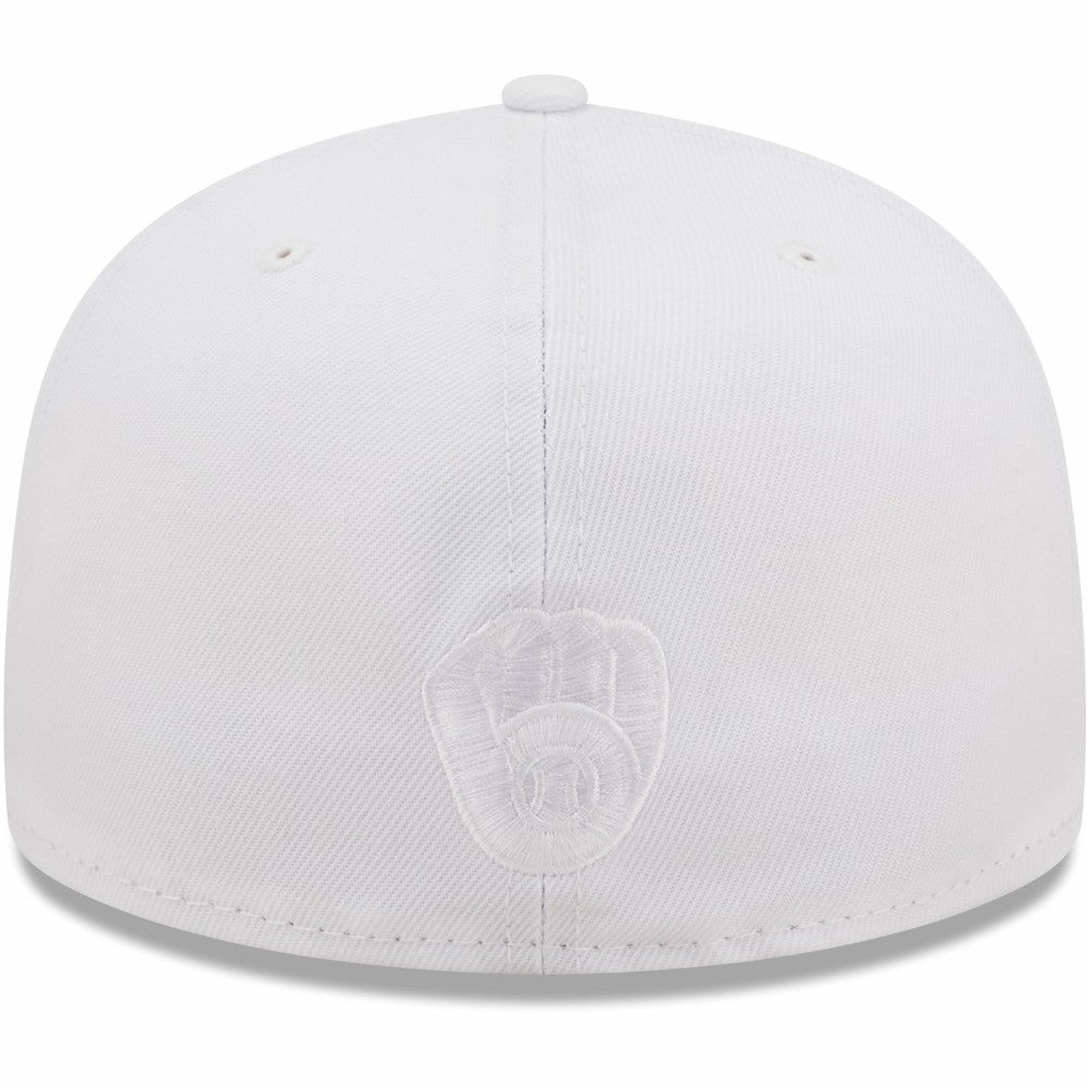 Milwaukee Brewers New Era White on White 59FIFTY Fitted Hat - New Era Online