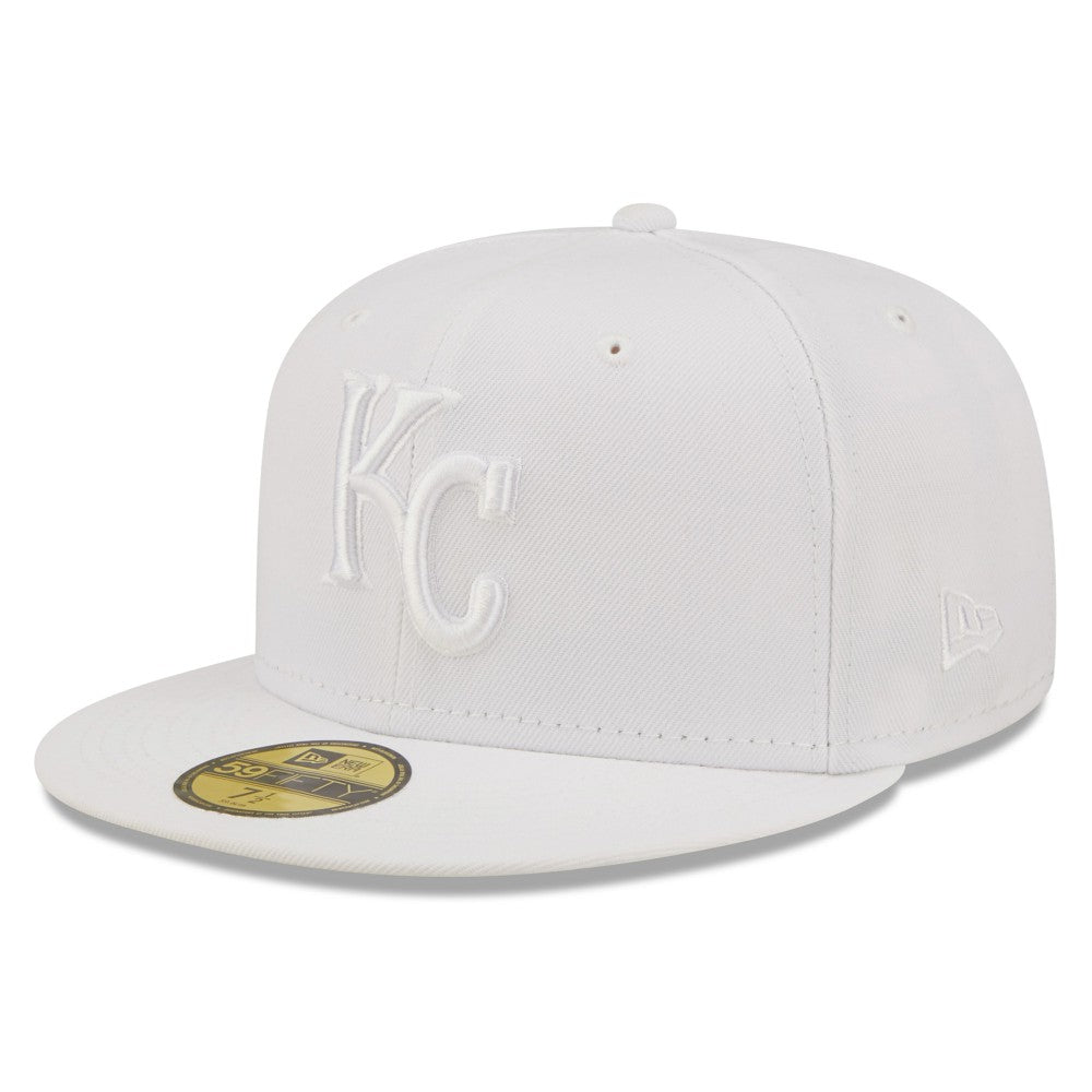Kansas City Royals New Era White on White 59FIFTY Fitted Hat - New Era Lifestyle