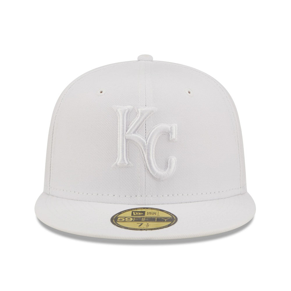 Kansas City Royals New Era White on White 59FIFTY Fitted Hat - New Era Lifestyle