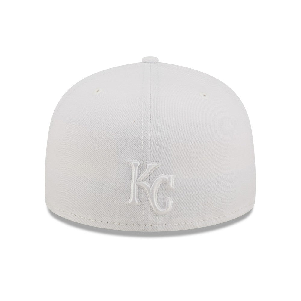Kansas City Royals New Era White on White 59FIFTY Fitted Hat - New Era Lifestyle