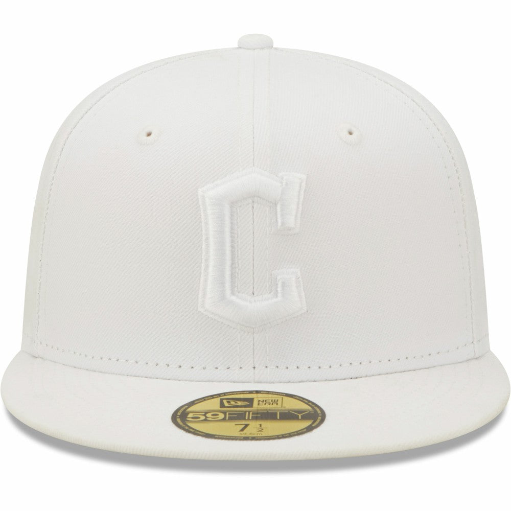 Cleveland Guardians New Era White on White 59FIFTY Fitted Hat - New Era Sale