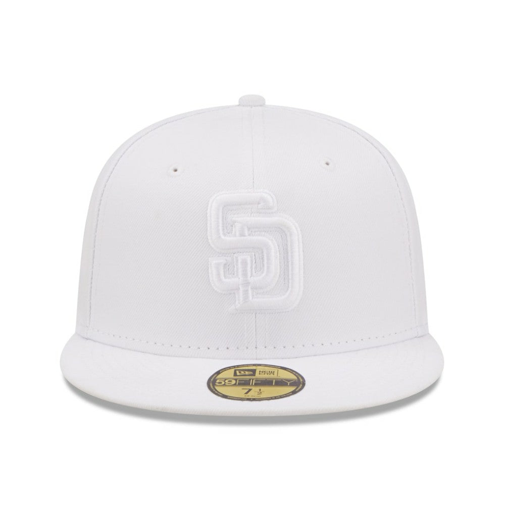 San Diego Padres New Era White on White 59FIFTY Fitted Hat - New Era Online