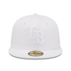 Tampa Bay Rays New Era White on White 59FIFTY Fitted Hat - New Era Discount