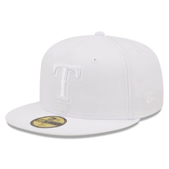 Texas Rangers New Era White on White 59FIFTY Fitted Hat - New Era Lifestyle