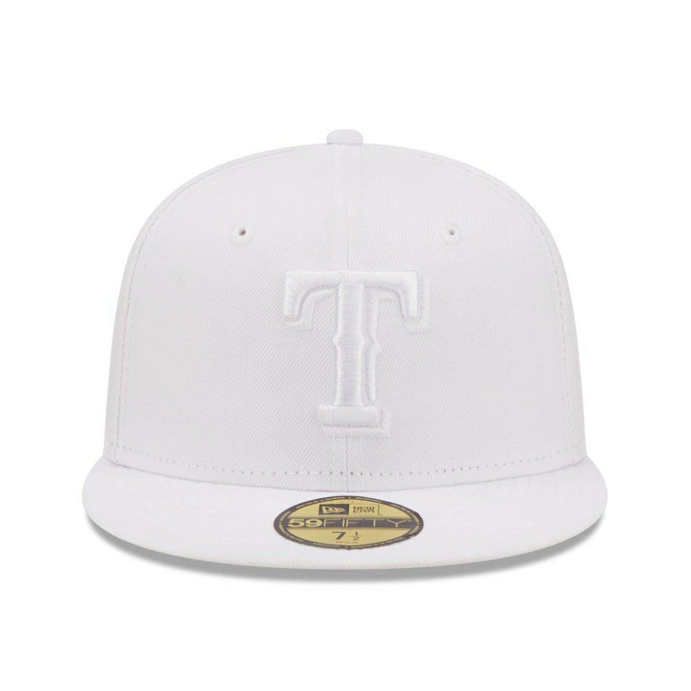 Texas Rangers New Era White on White 59FIFTY Fitted Hat - New Era Lifestyle
