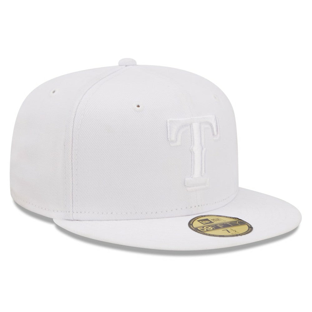 Texas Rangers New Era White on White 59FIFTY Fitted Hat - New Era Lifestyle
