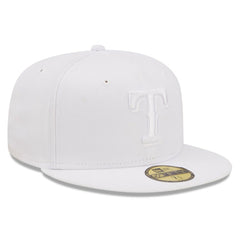 Texas Rangers New Era White on White 59FIFTY Fitted Hat - New Era Lifestyle