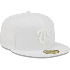 Washington Nationals New Era White on White 59FIFTY Fitted Hat - New Era Online