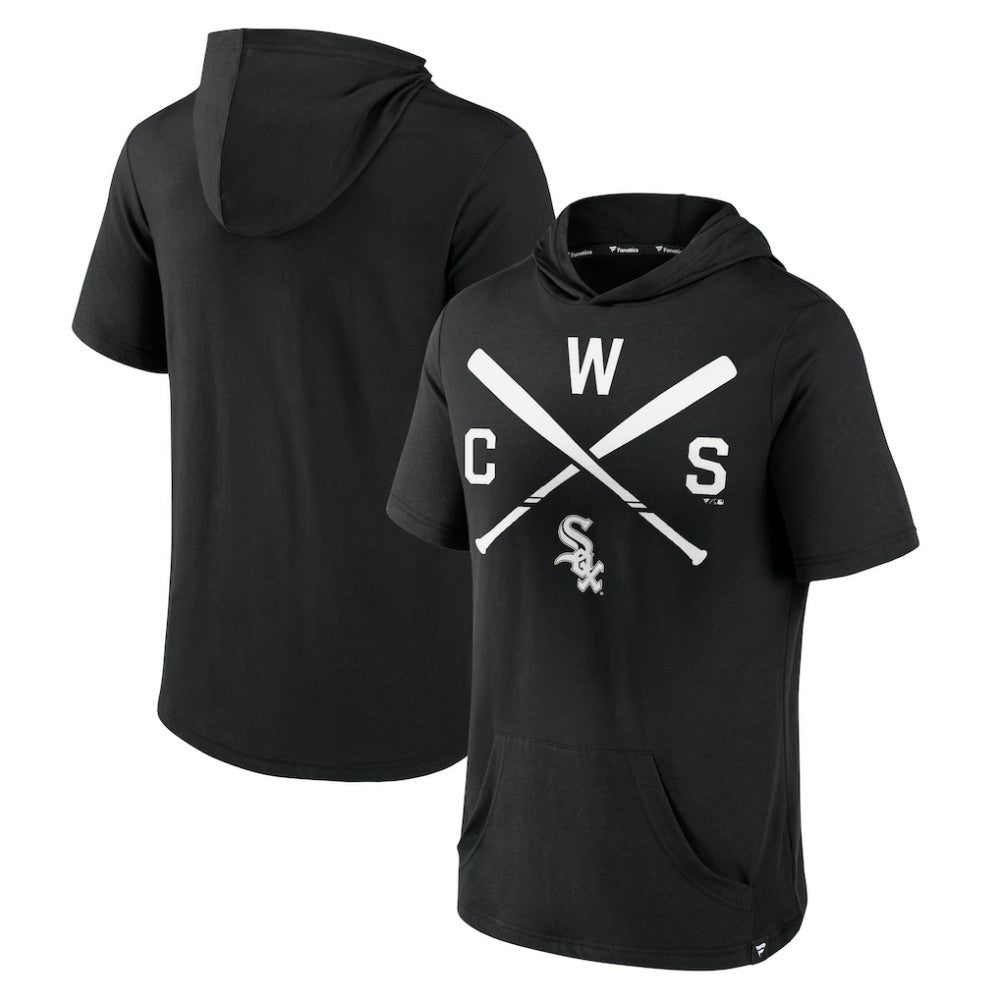 Chicago White Sox Fanatics Iconic Rebel Short Sleeve Hooded Top - Black - Fanatics Sale