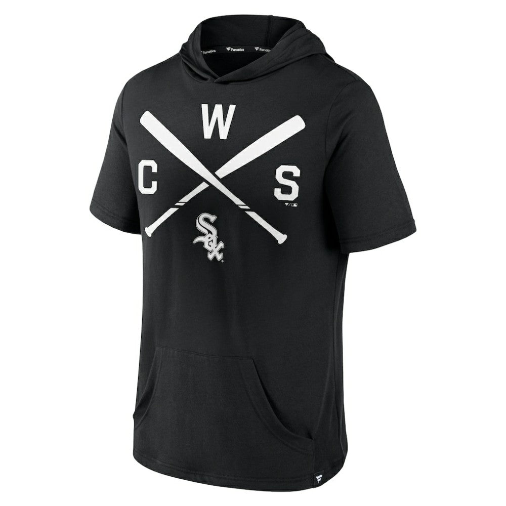 Chicago White Sox Fanatics Iconic Rebel Short Sleeve Hooded Top - Black - Fanatics Sale