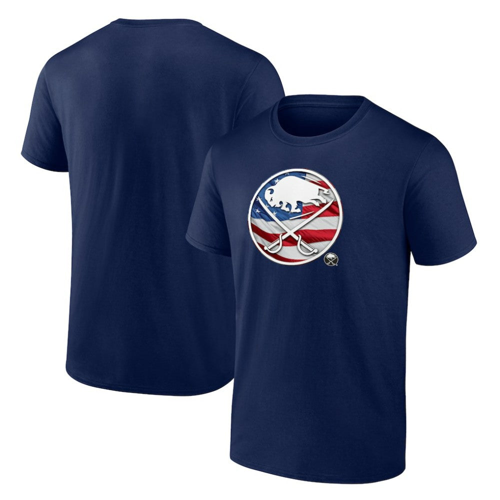 Buffalo Sabres Banner Wave Logo T-Shirt - Navy - NHL 4732359