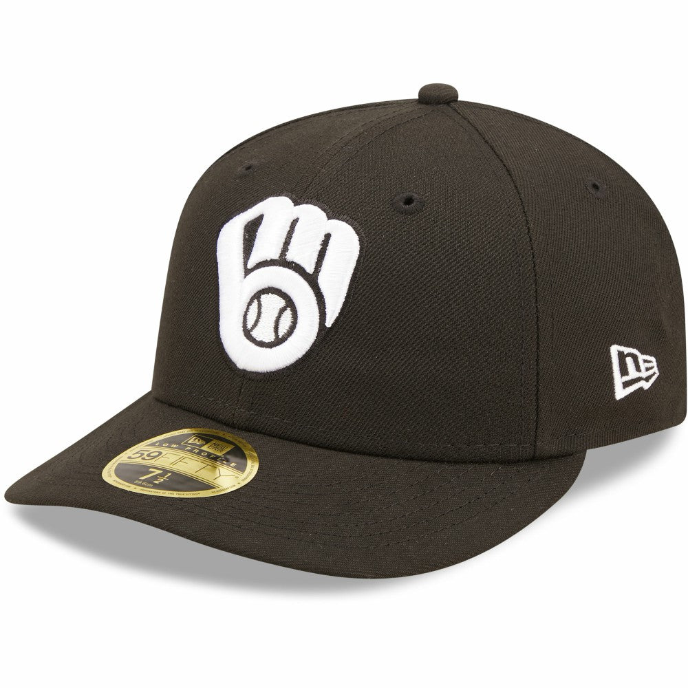 Milwaukee Brewers New Era Black & White Low Profile 59FIFTY Fitted Hat - New Era Online