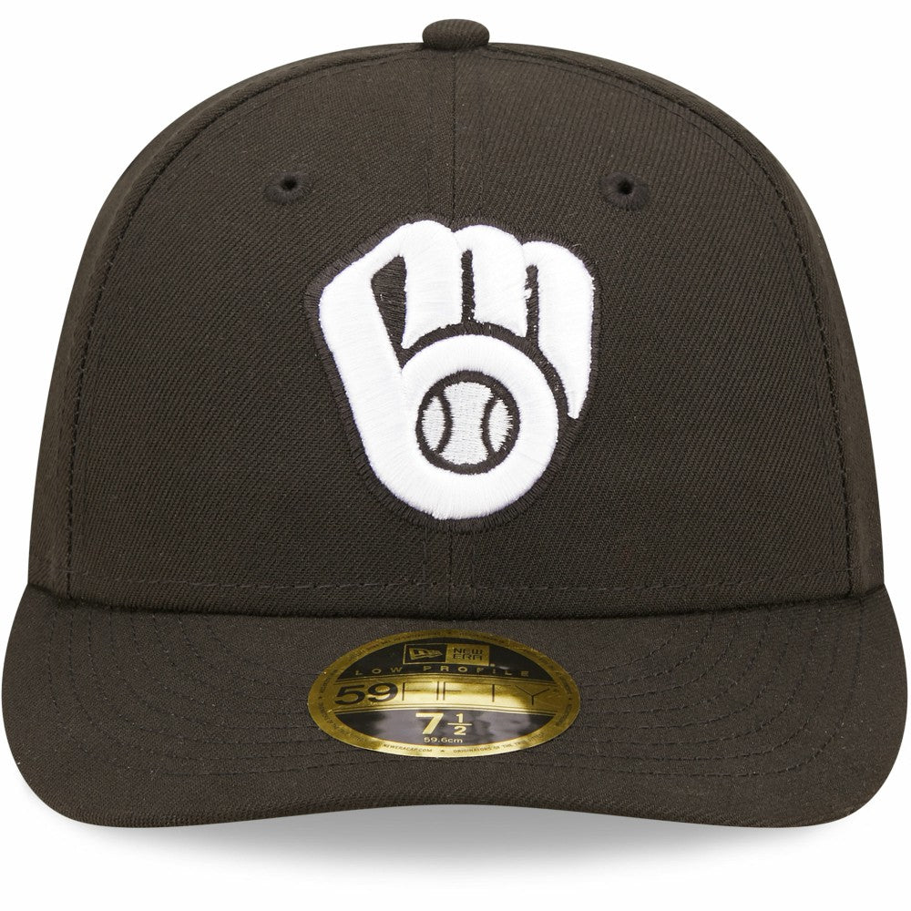 Milwaukee Brewers New Era Black & White Low Profile 59FIFTY Fitted Hat - New Era Online