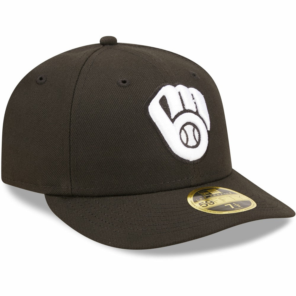 Milwaukee Brewers New Era Black & White Low Profile 59FIFTY Fitted Hat - New Era Online
